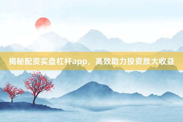 揭秘配资实盘杠杆app，高效助力投资放大收益