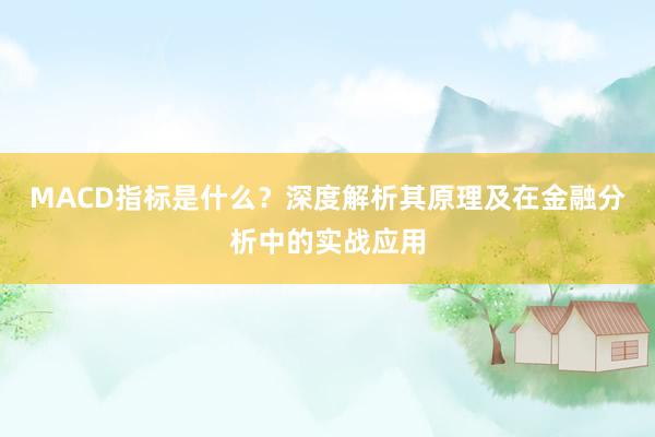 MACD指标是什么？深度解析其原理及在金融分析中的实战应用