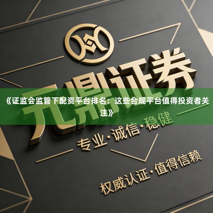 《证监会监管下配资平台排名：这些合规平台值得投资者关注》