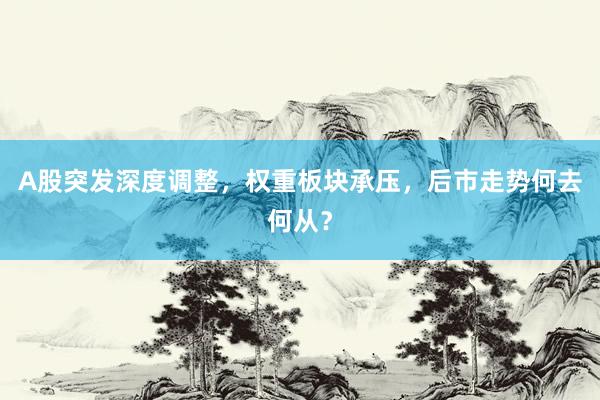 A股突发深度调整，权重板块承压，后市走势何去何从？